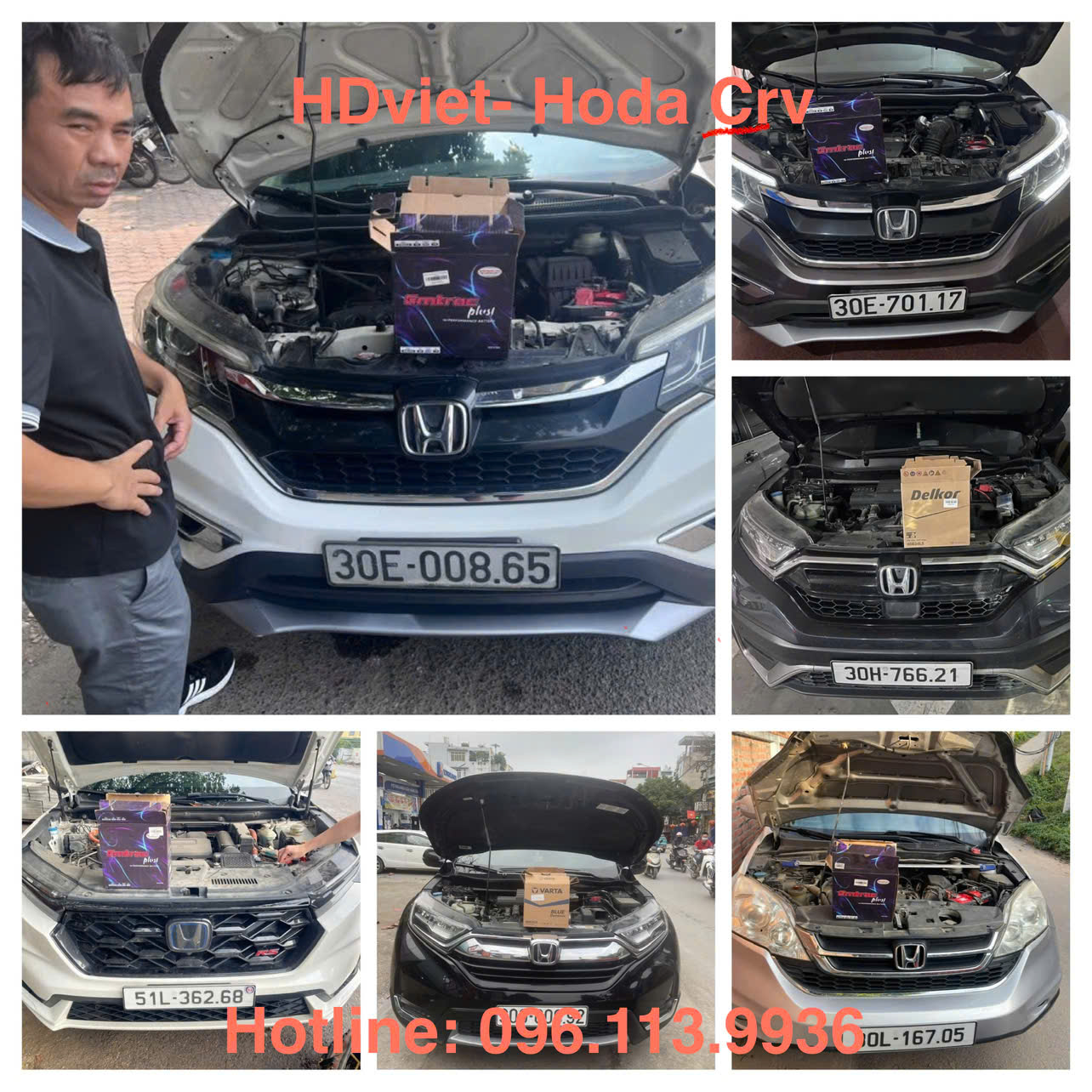 Thay ẵc quy Honda CRV thực tế tại HD Việt