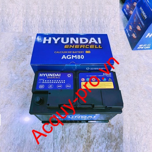 Ắc quy Hyundai AGM80 ( 12V - 80Ah)