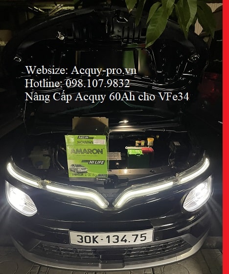 Khách hàng nâng cấp bình ắc quy dung lượng 60ah cho xe Vinfast Vfe34 tại HD Việt