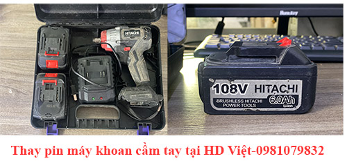 Thay pin máy khoan cầm tay Hitachi tại HD Việt