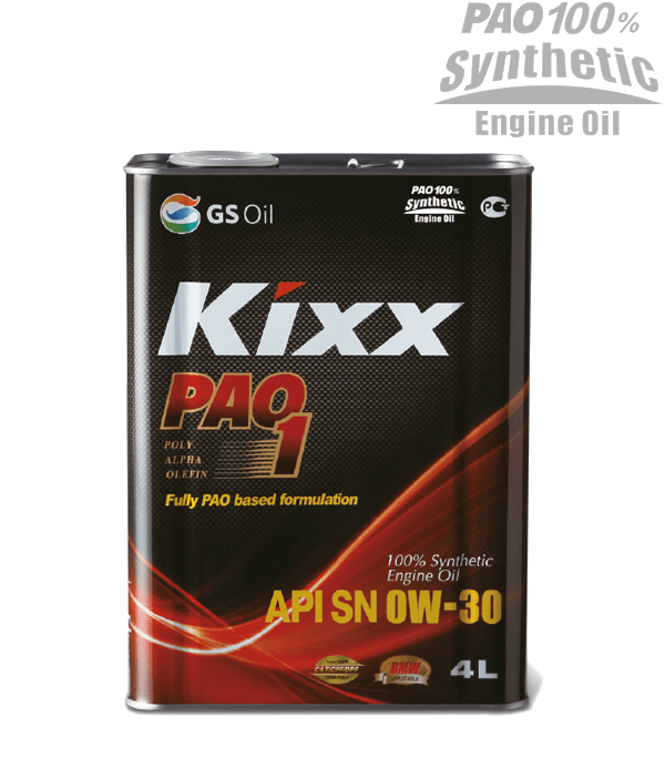 Dầu Kixx PAO 1 0W-30 & 0W-40 API SN ACEA A5/B5-12