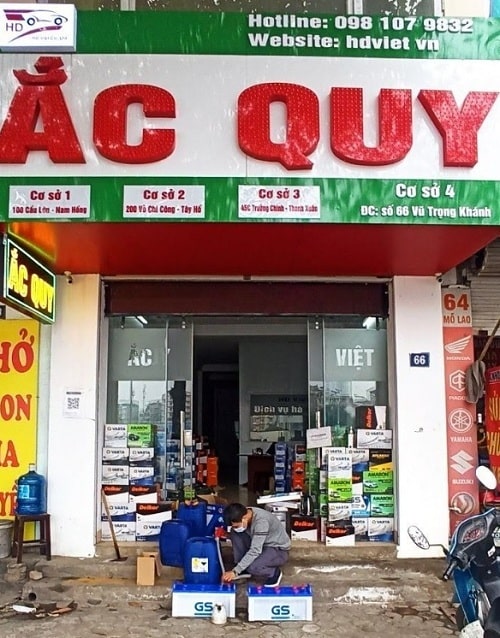 Một cửa hàng của HD Việt tại Hà Đông phục vụ thay ắc quy Sonata miễn phí tận nơi 24/7