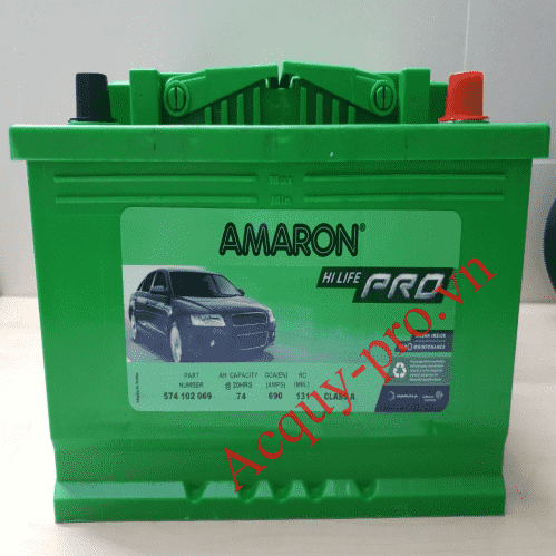 Ắc quy Amaron Din74 (12V-74Ah) cho xe Ford F150